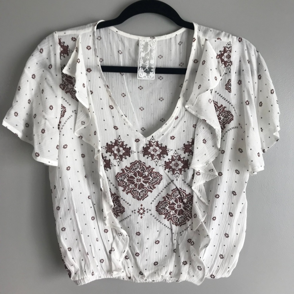 White Flowy Top